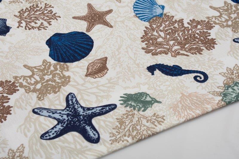 Καρές Εμπριμέ Polycotton Αλέκιαστος 90x90εκ. Coral Reef 475 Ecru DimCol (Χρώμα: Εκρού , Ύφασμα: 70% Βαμβάκι-30% Polyester) - DimCol - 1932981111747578